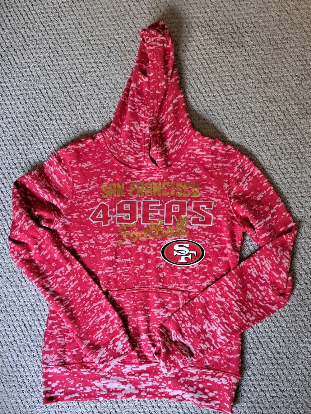 NFL San Francisco 49ers Girls XL Stylish Red Speckled Hoodie